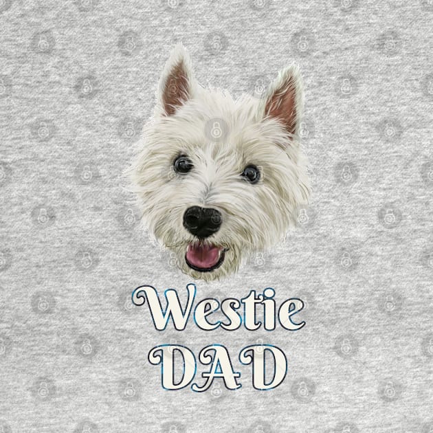 Mens Westie Dad Smiling West Highland Terrier by brodyquixote